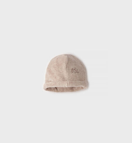 Cappellino iDO iDOMini neonata in ciniglia – Tortora mélange