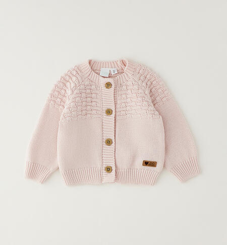 Cardigan iDO neonata in tricot – Rosa