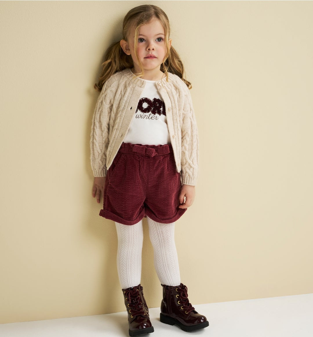 Shorts in velluto bambina