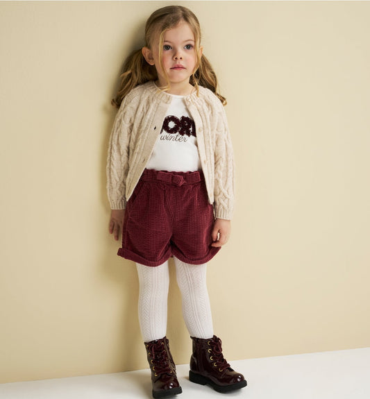 Shorts in velluto bambina