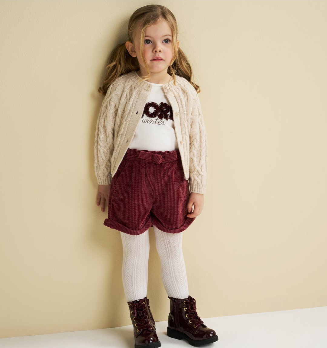 Shorts in velluto bambina