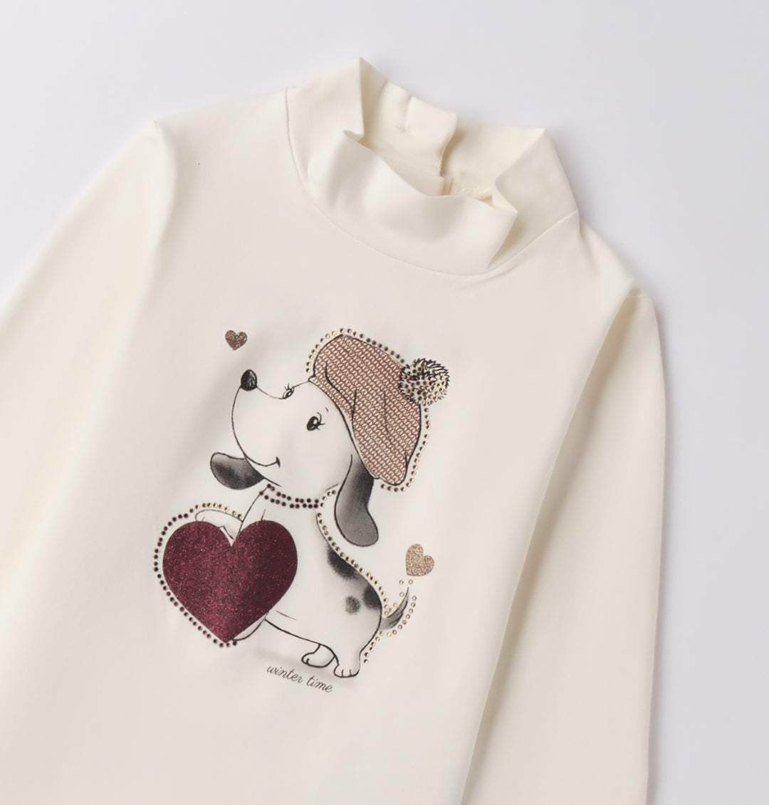 Maglietta bambina collo alto