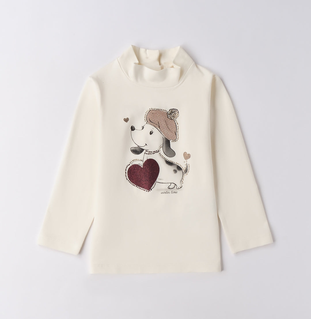 Maglietta bambina collo alto