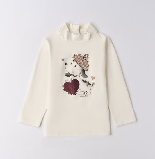 Maglietta bambina collo alto